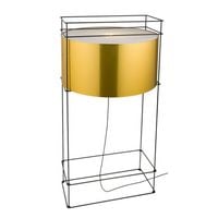 Lampa podłogowa metalowa PAA 9524 Dohar do salonu mosiądz czarna