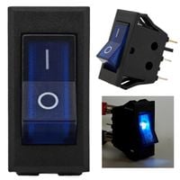 Włącznik On/Off, Przycisk zatrzaskowy LED Niebieski 12V