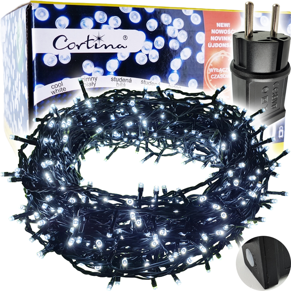 LAMPKI CHOINKOWE 600 LED atest TIMER Białe IP44 zdjęcie 1