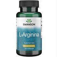 SWANSON L-ARGININA 500mg 100 kapsułek MASA MIĘŚNIOWA Krążenie ENERGIA
