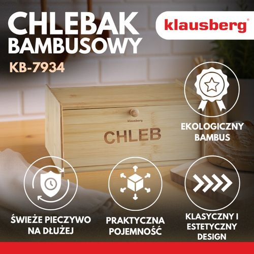 chlebak pojemnik bambusowy na pieczywo klausberg kb-7934 na Arena.pl