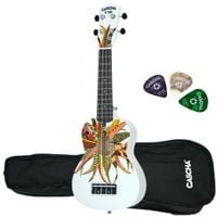 Ukulele Sopranowe Białe + Pokrowiec Kostki Zestaw Cascha Dreamcatcher