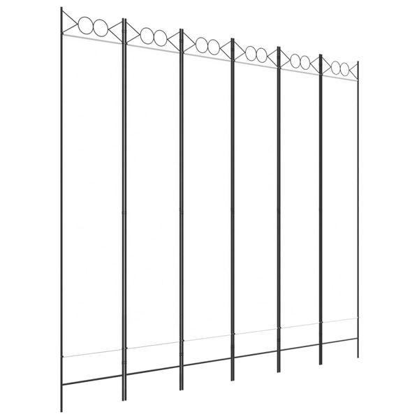 Parawan 6-panelowy, biały, 240x220 cm, tkanina zdjęcie 1