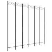 Parawan 6-panelowy, biały, 240x220 cm, tkanina