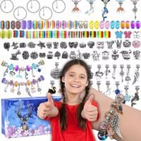 ZESTAW KORALIKÓW DO ROBIENIA BRANSOLETEK BIŻUTERII DLA DZIECI DUŻY 107 EL