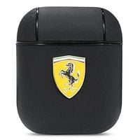 ferrari fesa2lebk airpods 1/2 coverczarny/black on track leather