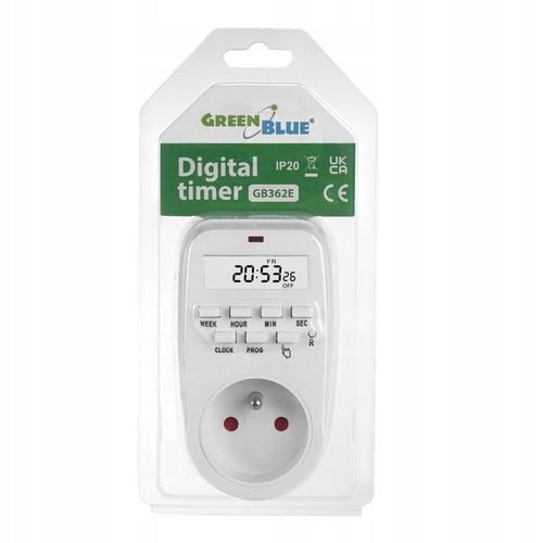 Programator czasowy timer cyfrowy włącznik wyłącznik prądu 3680W GreenBlue na Arena.pl