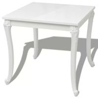 Stół do jadalni, biały, wysoki połysk, 80x80x76