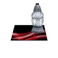 SZKLANA PODSTAWKA POD ZNICZE Z DEDYKACJĄ 40x40cm Fale 126h