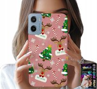 ETUI DO MOTOROLA E15 / G05 - ŚWIĄTECZNE RENIFERY CHOINKI LASKA WZORY