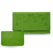 portfel damski skórzany z kwiatowym wzorem t-45-gr etui na klucze