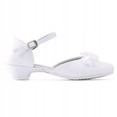 Buty na komunię dla dziewczynki białe balerinki