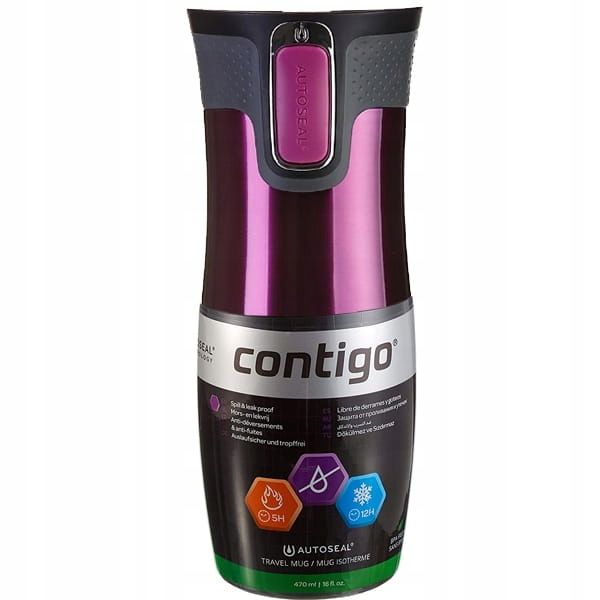 CONTIGO WEST LOOP 2.0 470ML - KUBEK TERMICZNY - MALINOWY - ORYGINAŁ zdjęcie 1