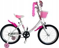 Rower dziecięcy 20" ALUMINIUM LEKKI WAGA=10,2 KG różowy+koszyk wiatraczek