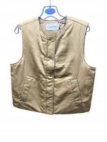 Calvin Klein MINIMALNA KAMIZELKA SATYNOWA Z WYŚCIÓŁKĄ Brązowa rozmiar L