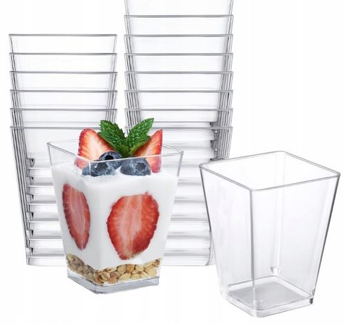 KWADRATOWE POJEMNIKI NA DESERKI 200ML 50 SZT na Arena.pl