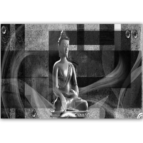 Obraz na płótnie - Canvas, Budda na geometrycznym tle 90x60 na Arena.pl