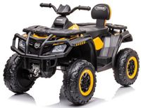 QUAD NA AKUMULATOR 4 SILNIK 80W AKU 24V7AH EKOSKÓRA KOŁA EVA ŻÓŁTY