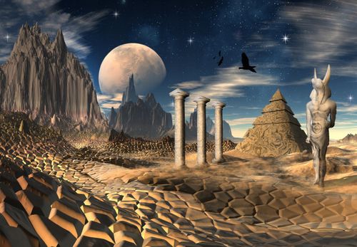 FOTOTAPETA planety GÓRY WIDOK KOSMOS KSIĘŻYC 3D na Arena.pl