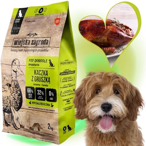 sucha karma dla psa kaczka z gruszką m 2kg wiejska zagroda hipoalergiczna na Arena.pl