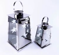 latarnia metalowa 2 szt wys. 38 x 22 x22 cm i 25 x 15 x 15 cm