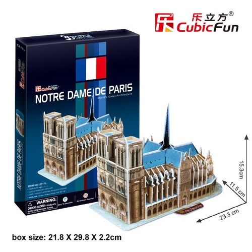 Cubicfun Puzzle 3D Katedra Notre Dame 40 elementów na Arena.pl