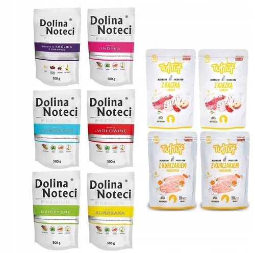 Zestaw dla psa 10x500g mix smaków 6x Dolina Noteci + 4x Bult Tuf Tuf na Arena.pl