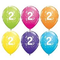 balon z nadrukiem cyfry "2",11"/6 szt. urodziny