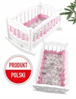 DUŻA KOŁYSKA ŁÓŻECZKO DLA LALEK LALKI POŚCIEL gratis