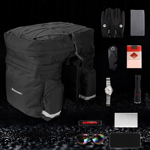 DUŻA TORBA ROWEROWA NA BAGAŻNIK SAKWA NA ROWER PODWÓJNA POJEMNA KUFER 60L na Arena.pl