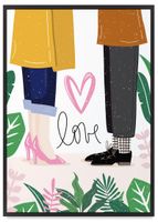 Plakat miłość love ilustracja 21x30 cm w czarnej ramie
