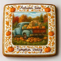 CIASTKO LUKROWANE BOOK PUMPIKIN GARDEN ROZ.L KWADRAT JESIEŃ RĘCZNIE ROBIONE