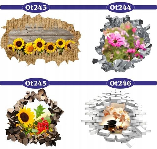 Naklejka samoprzylepna 3D efekt wschód słońca łąka na Arena.pl