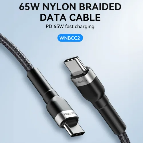 kabel wozinsky wnbcc2 usb-c / usb-c pd 65w 2 m - czarny na Arena.pl