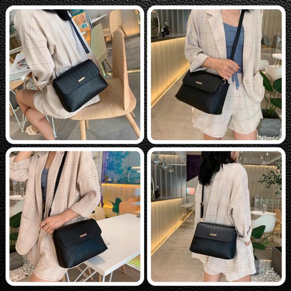 Torebka Damska Czarna Listonoszka Skórzana Na Ramię Kuferek Kopertówka zdjęcie 6