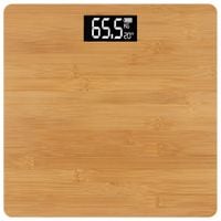 WAGA ŁAZIENKOWA ELEKTRONICZNA BAMBUSOWA CYFROWA LCD TEMPERATURA 180KG