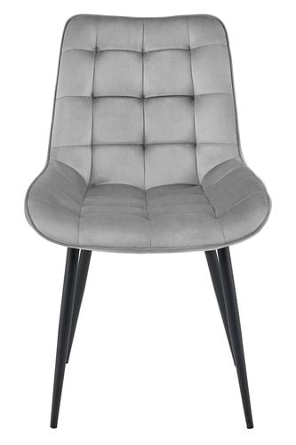 Krzesło welurowe srebrno szare BERA nogi czarne do kuchni jadalni x4 na Arena.pl