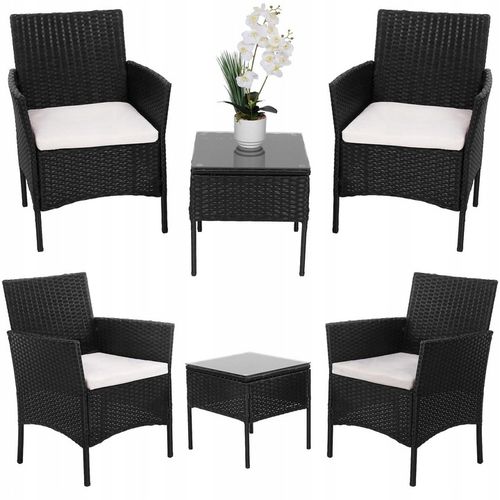 ZESTAW MEBLI OGRODOWYCH KOMPLET STOLIK FOTELE TECHNORATTAN NA TARAS BALKON na Arena.pl