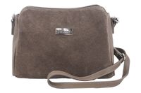 Listonoszka skórzana z zamszem - Beżowa ciemna