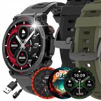 SMARTWATCH ZEGAREK MĘSKI AMOLED 2 PASKI PREZENT NA WALENTYNKI DLA CHŁOPAKA