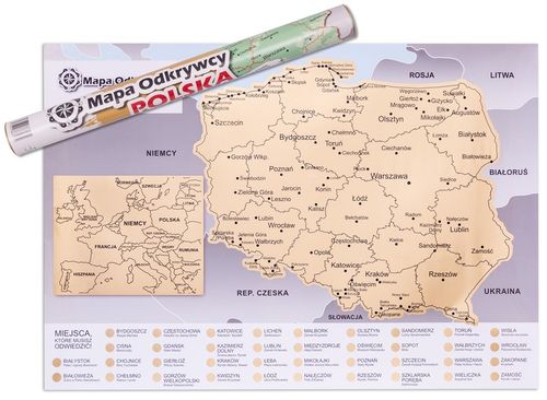 MAPA ODKRYWCY - POLSKA - ULEPSZONA ZDRAPKA na Arena.pl