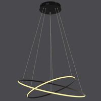 Biurowa LAMPA wisząca SLIM/000023/3000/B MDECO metalowa OPRAWA zwis LED 51W 3000K okrągły czarny