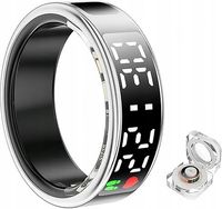 SMART RING FITNESS Z WYŚWIETLACZEM DOTYKOWYM LED 8MM SREBRNY SR08