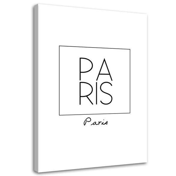 Emaga Obraz na płótnie, Napis Paris - 60x90 zdjęcie 1