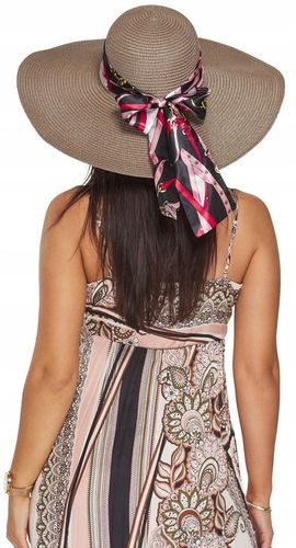 KAPELUSZ SŁOMKOWY EKO SŁOMKA beżowy z kokardą na Arena.pl