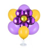 Zestaw balonów na stojaku fioletowy kwiatek