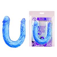 Żelowe Dildo Podwójne - Dwustronny Penis Double Dong - Fiolet