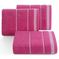 Ręcznik frotte z bordiurą MIRA 30x50 amarantowy