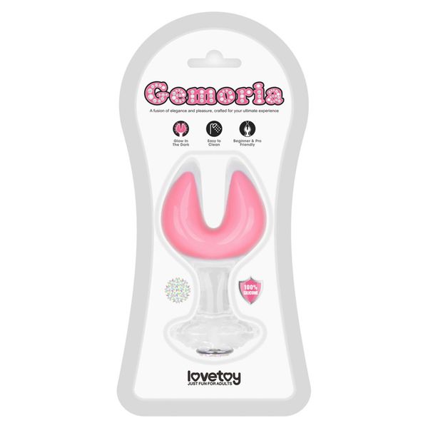 Gemoria Silicone Butt Plug - Dual Crescent  (Glow-In-The-Dark) zdjęcie 1