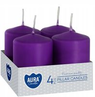 FIOLETOWA Świeca walec bezzapachowa ŚWIECZKA PARAFINOWA 6CM 7H 55G 4szt.